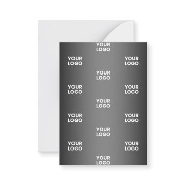 your simple repeating logo | black & grey gradient note invitations