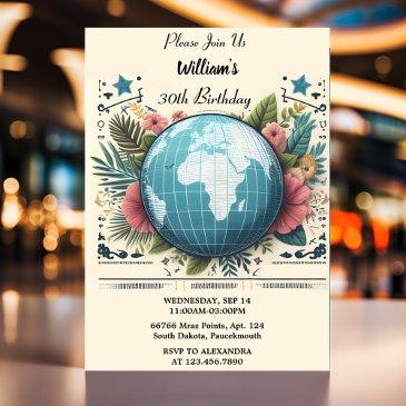 your travel cabin beach destination 30th birthday invitation