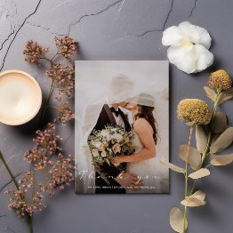 Small Your Wedding Photo Romantic Thank You Invitations Front View