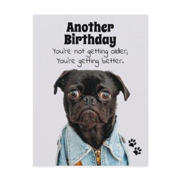 you're getting better pug dog birthday postinvitations