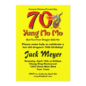 yung no mo 70th birthday invitation
