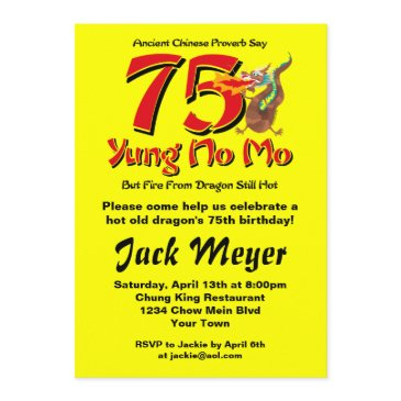 yung no mo 75th birthday invitation