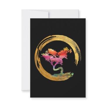 zen bonsai tree japanese circle enso asian art thank you invitations